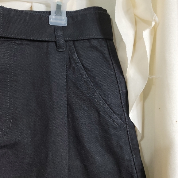 Free People Jade Rigid Denim Black Belted Mini Skirt 28 - Picture 5 of 9